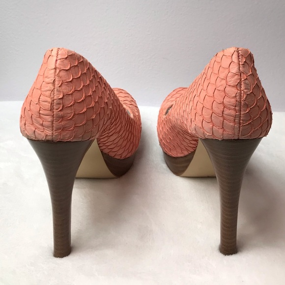 Calvin Klein - KENDALL Fish Skin Pump in Apricot - Picture 3 of 5